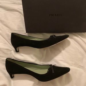 Prada low heels with bow